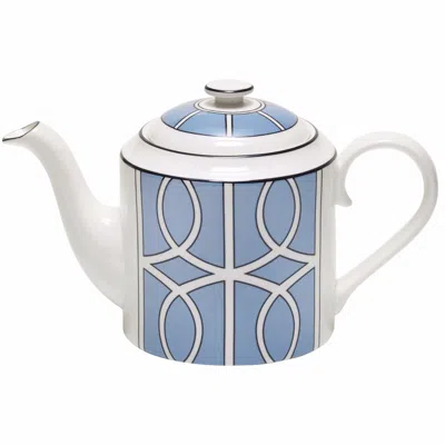 O.w. London Black / Blue Loop Cornflower Blue & White Teapot