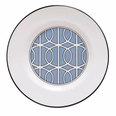 O.w. London Blue / Black Loop Cornflower Blue / White Tea Plate Inner Design