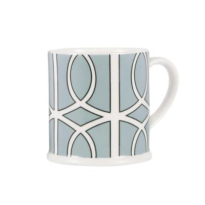 O.w. London Neutrals Loop Duck Egg & White Espresso Cup In Blue