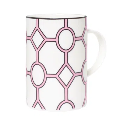 O.w. London Pink / Purple Hoop Pink & White Mug