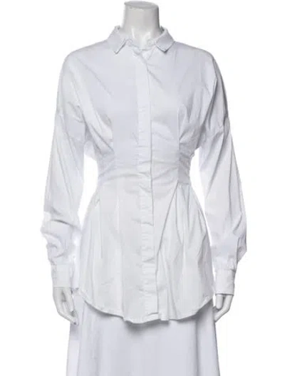 Pre-owned Ow Long Sleeve Button-up Top In White