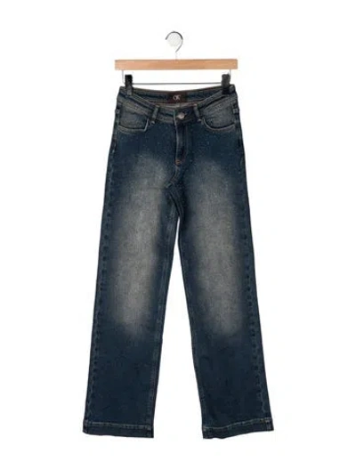 Pre-owned Ow Mid-rise Straight Leg Jeans In Blue