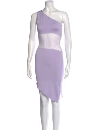 Pre-owned Ow One-shoulder Mini Dress In Purple
