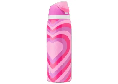 Pre-owned Owala I Heart U 40oz Free Sip Tumbler In Pink