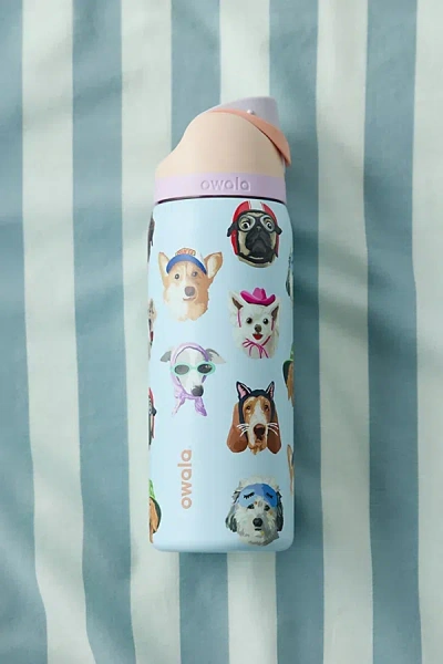 Owala Uo Exclusive Dog Collage Freesip 32 oz Water Bottle In Dog Collage At Urban Outfitters In Blue