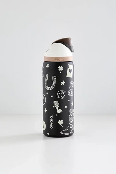 Owala Uo Exclusive Freesip 32 oz Water Bottle In Goodluck At Urban Outfitters In Black