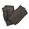 Owen Barry Brown Mens Sheepskin Fingerless Gloves - Ebony One Size