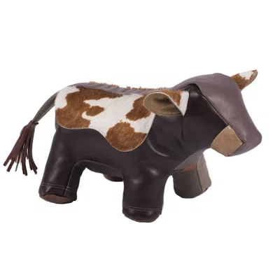 Owen Barry Cow Doorstop Multi Brown