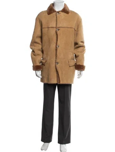 Pre-owned Owen Barry Leather Coat In Brown