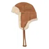 Owen Barry Men's Brown Sheepskin Trapper Hat Brandy Cream Garth In Brown