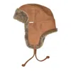 Owen Barry Men's Brown Sheepskin Trapper Hat Ottoman Tan Garth In Brown