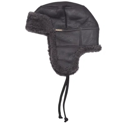 Owen Barry Men's Sheepskin Trapper Napalan Grey Garth British Made In Black