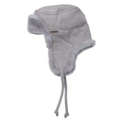 Owen Barry Sheepskin Trapper Hat Ladies Made In The Uk - Gennie Silver-grey In Gray