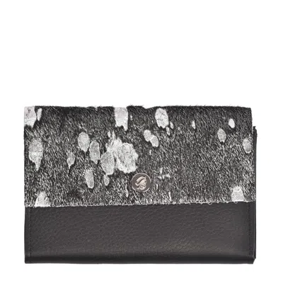Owen Barry Women's Black / Silver Cowhide Purse Marble Acido/black - Small Vermont In Multi