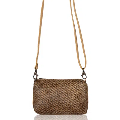 Owen Barry Women's Black / Yellow Crossbody Bag- Clutch Bag - Mickey Script / Mustard Yellow In Multi