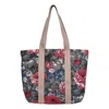 Owen Barry Women's Blue / Red Canvas Tote Floral Shopper In Multi
