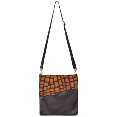 Owen Barry Women's Brown / Neutrals / Yellow Cowhide Crossbody Bag Blocks Brown Leather Stevie