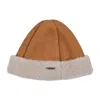 Owen Barry Women's Brown Sheepskin Beanie Brandy Cream Deane In Brown