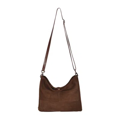 Owen Barry Women's Brown Suede Crossbody Bag Chocolate Marizion