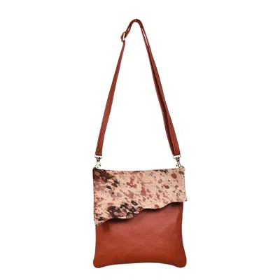 Owen Barry Women's Brown / Yellow / Orange Cowhide Crossbody Bag Tuscan Acido On Burnt Orange Stevie