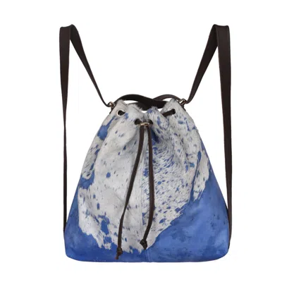 Owen Barry Women's Cowhide Backpack And Shoulder Bag Royal Acido Union Blue Mathilde