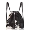 Owen Barry Women's Cowhide Backpack/shoulder Bag Tricolour White/brown/black - Mathilde In Brown