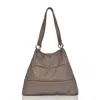 Owen Barry Women's Grey Leather Shoulder Bag Clay Marlowe In Gray