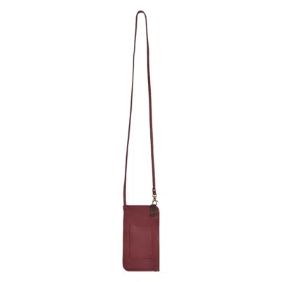 Owen Barry Women's Leather Phone Crossbody Bag Malbec Red - Toni