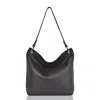 Owen Barry Women's Leather Shoulder Bucket Bag Black Hesta In Black
