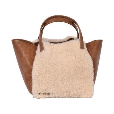 Owen Barry Women's Neutrals Sheepskin Grab Bag Brandy Cream Hawes