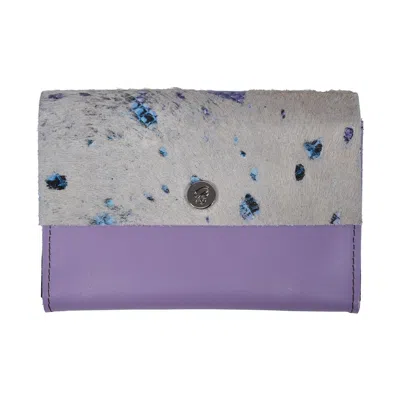 Owen Barry Women's Pink / Purple Small Vermont Cowhide Leather Purse Summer Reptile / Lilac  - Vermont