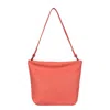 Owen Barry Women's Red Leather Shoulder Bag Cookie - Coral In Red