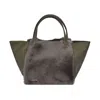 Owen Barry Women's Shearling Combo Leather Grab Bag Hawes Olive Green