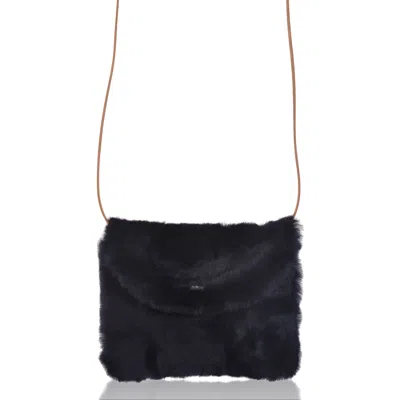 Owen Barry Women's Sheepskin Crossbody Bag Boo - Black