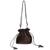 Owen Barry Women's Sheepskin Crossbody Bag Chocolate Brown - Justine In Brown