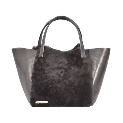Owen Barry Women's Sheepskin Leather Grab Bag Granite Grey Hawes