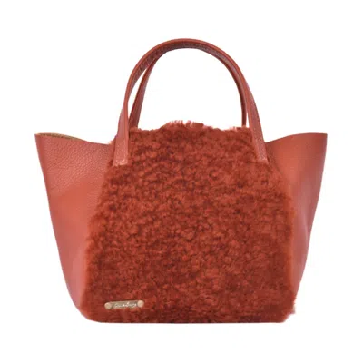 Owen Barry Women's Sheepskin Leather Grab Bag Hawes Burnt Orange