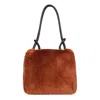 Owen Barry Women's Sheepskin Shoulder Bag Burnt Orange Hooper Bag In Orange