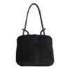 Owen Barry Women's Sheepskin Shoulder Bag Hooper Bag Black Bag In Black