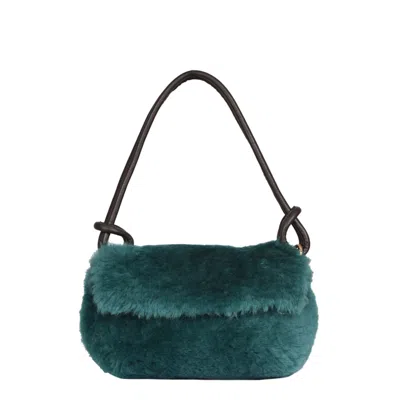 Owen Barry Women's Sheepskin Shoulder Bag Whitby Bag Seahorse Green