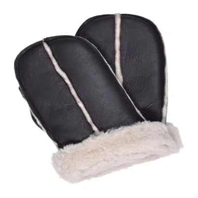 Owen Barry Women's Sheepskin Split Mitten Brown Cream Nap Curly