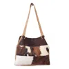 Owen Barry Women's White / Brown Cowhide Shoulder Bag Tricolour Chippendale Tan - Marlowe In Multi