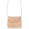 Owen Barry Women's White Sheepskin Crossbody Bag Cream Beige - Boo In White