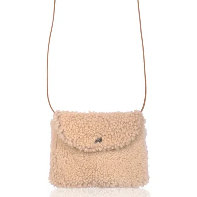 Owen Barry Women's White Sheepskin Crossbody Bag Cream Beige - Boo