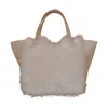 Owen Barry Women's White Sheepskin Toscana Grab Bag Ivory Hawes