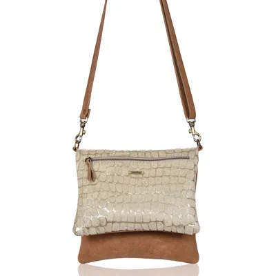 Owen Barry Womens Cowhide Crossbody Cole Jasper Gold Chippendale Brown - Cole