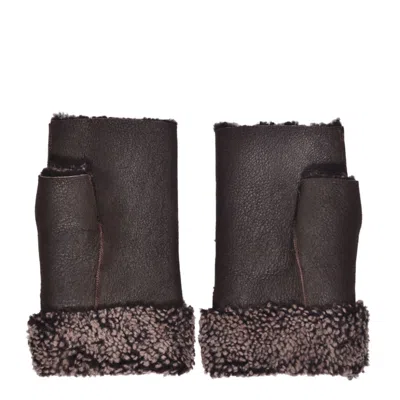 Owen Barry Womens Tube Mittens Sheepskin Brown Hurricane