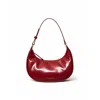 Owlish Studio Women's Red Mangrove Vegan Leather Shoulder Bag - Bordeaux Patent In Red