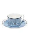 O.w.london O. W.london Loop Teacup And Saucer In Blue