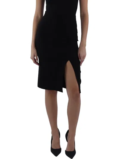 Own It. Womens Knee Length Split Hem Pencil Skirt In Black